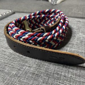 Vineyard Vines Braided Rope Belt Patriotic Red White Blue Sz 40 Stretch USA 🇺🇸